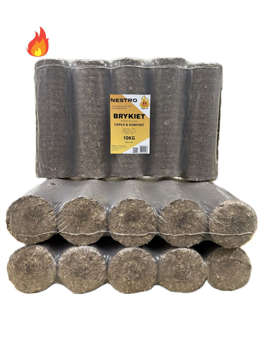 Brykiet kominkowy opał NESTRO drzewny 30kg/ 3 opakowania