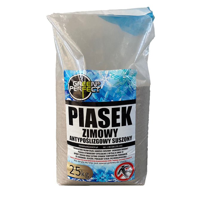 Piasek zimowy antypoślizgowy suszony 25kg